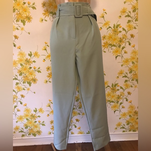 NWT High waist belted pocketed pants size M - Picture 2 of 12
